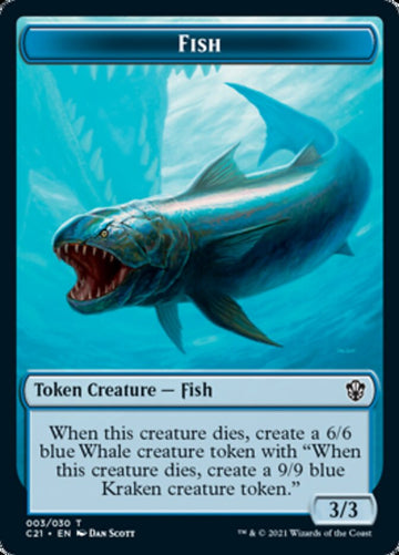 Beast (010) // Fish Double-Sided Token [Commander 2021 Tokens] - 0