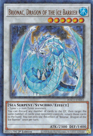 Brionac, Dragón de la Barrera de Hielo (Terminal de Duelo) [HAC1-EN051] Raro paralelo 