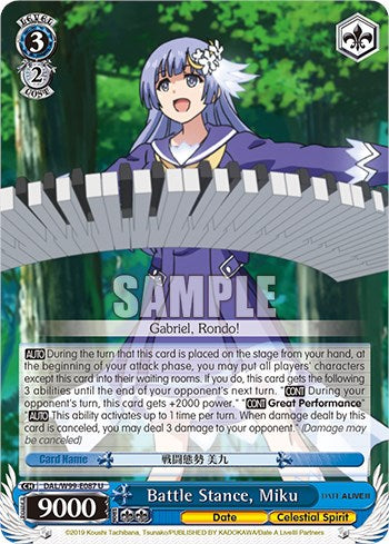 Postura de batalla, Miku [Date A Live Vol.2] 