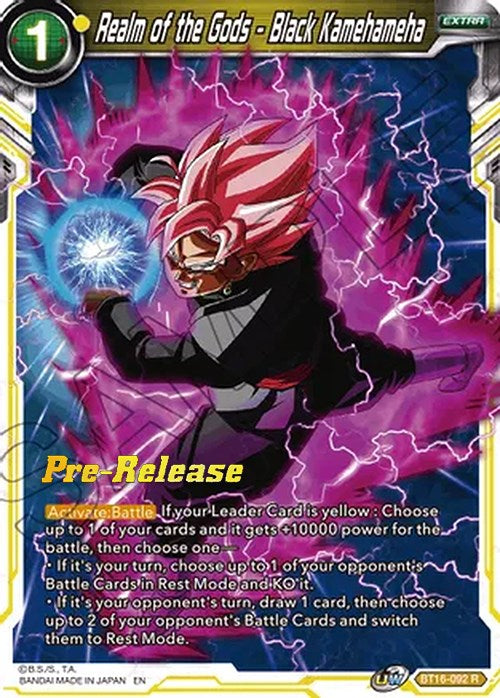 Realm of the Gods - Kamehameha negro (BT16-092) [Promociones de prelanzamiento de Realm of the Gods] 