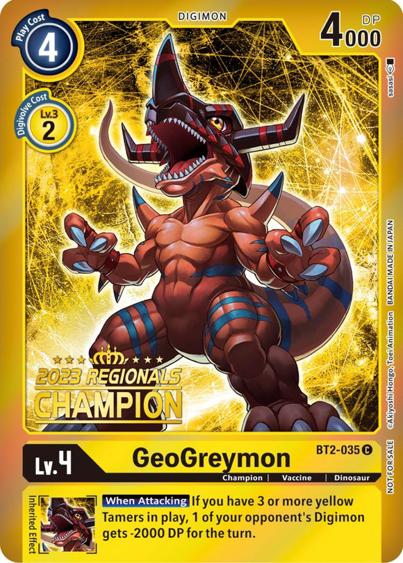 GeoGreymon [BT2-035] (Campeón de las Regionales 2023) [Lanzamiento de promociones especiales] 