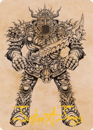 Tarjeta de arte de Iron Golem (escaparate) (firma estampada en dorado) [Serie de arte de Dungeons &amp; Dragons: Adventures in the Forgotten Realms] 
