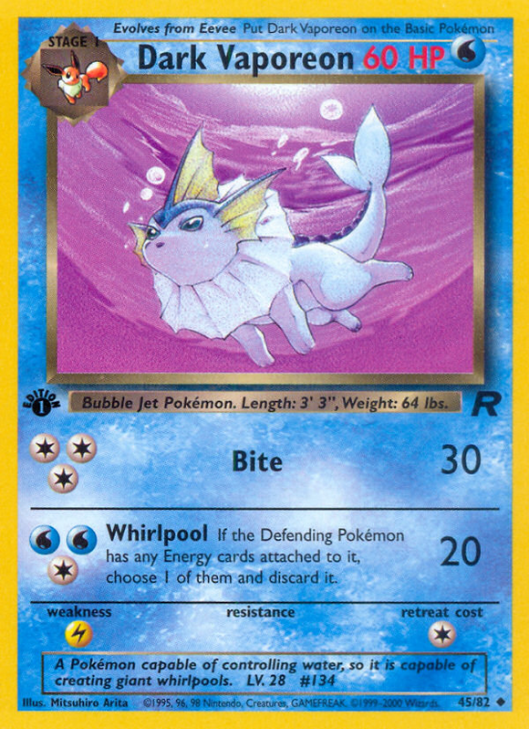 Vaporeon oscuro (45/82) [Equipo Rocket 1.ª edición] 