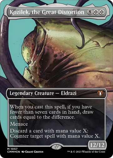 Kozilek, la gran distorsión (rotura de marco texturizado sin bordes) [Commander Masters] 