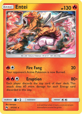 Entei (47/214) (Exclusivo de la baraja temática) [Sol y Luna: Trueno perdido] 
