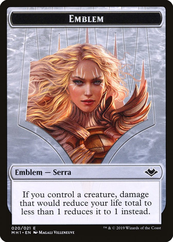 Cambiaformas (001) // Emblema de Serra la Benevolente (020) Ficha de doble cara [Fichas de Modern Horizons] 
