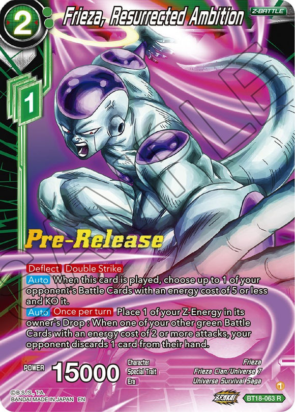 Freezer, ambición resucitada (BT18-063) [Promociones de prelanzamiento de Dawn of the Z-Legends]