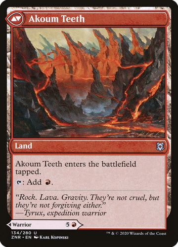 Akoum Warrior // Akoum Teeth [Zendikar Rising] - 0