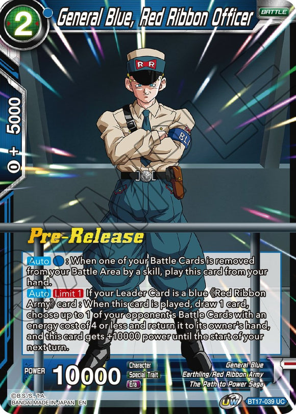 General Azul, Oficial de Cinta Roja (BT17-039) [Promociones de prelanzamiento de Ultimate Squad] 