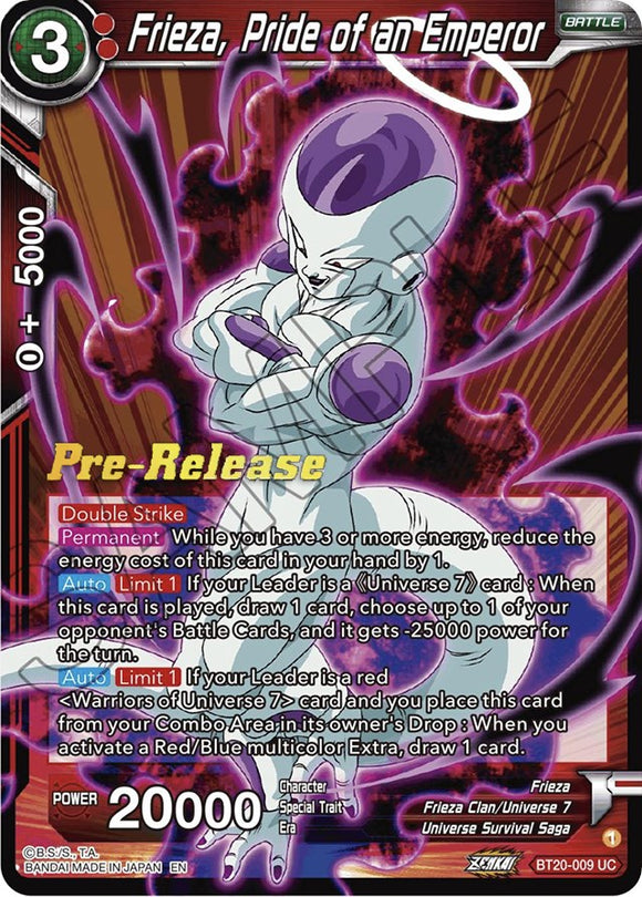 Freezer, orgullo de un emperador (BT20-009) [Promociones de prelanzamiento de Power Absorbed] 