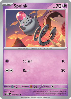 Spoink (090/197) [Scarlet &amp; Violet: Llamas de obsidiana] 