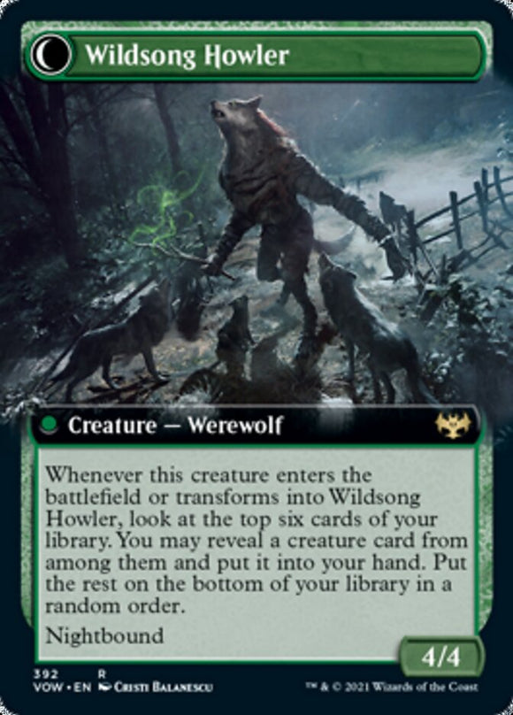 Gaitero aullador // Aullador cantor salvaje (ilustración ampliada) [Innistrad: Crimson Vow] 