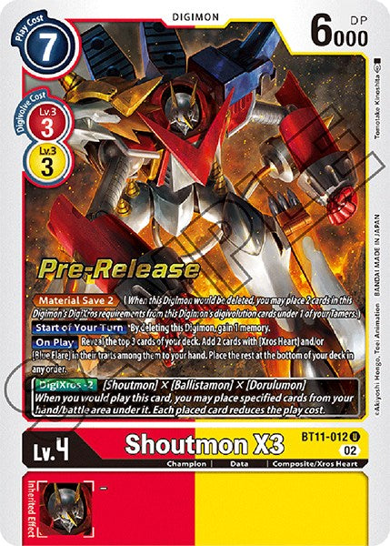 Shoutmon X3 [BT11-012] [Promociones previas al lanzamiento de la fase dimensional] 