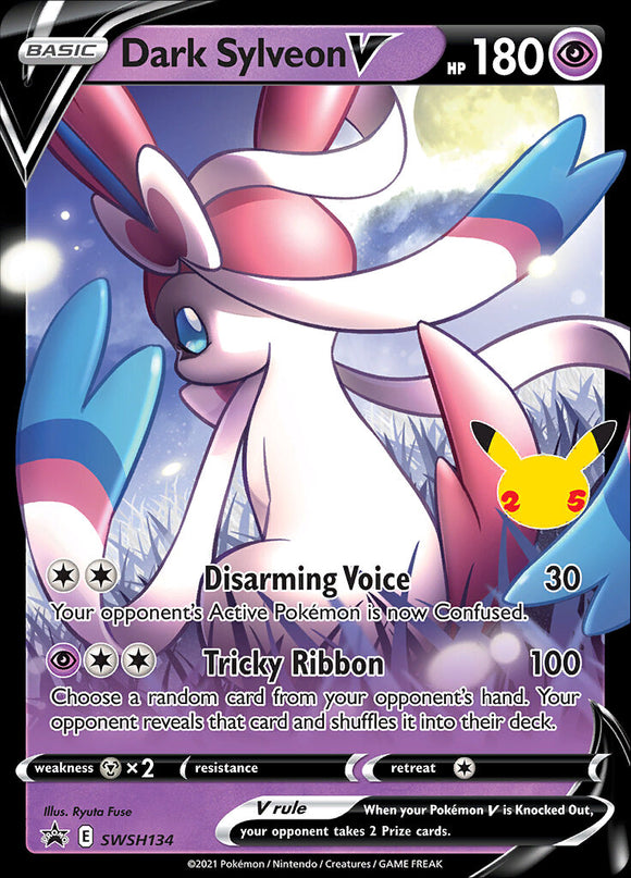 Dark Sylveon V (SWSH134) (Celebraciones) [Promociones de Sword &amp; Shield: Black Star] 