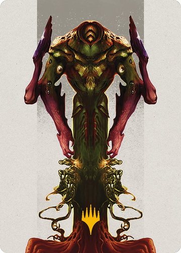 Tarjeta de arte de Kozilek, la realidad rota (símbolo de Planeswalker con sello dorado) [Serie de arte Modern Horizons 3] 