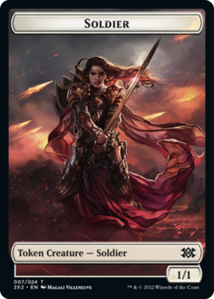 Worm // Soldier Double-Sided Token [Double Masters 2022 Tokens] - 0