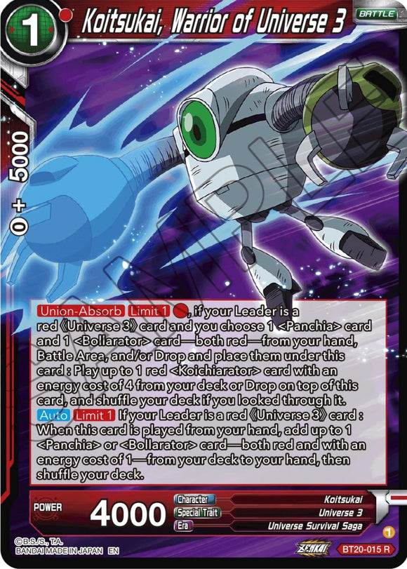 Koitsukai, guerrero del Universo 3 (BT20-015) [Poder absorbido] 