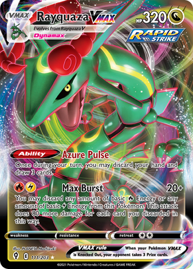 Rayquaza VMAX (111/203) (Tarjeta gigante) [Sword &amp; Shield: Evolving Skies] 
