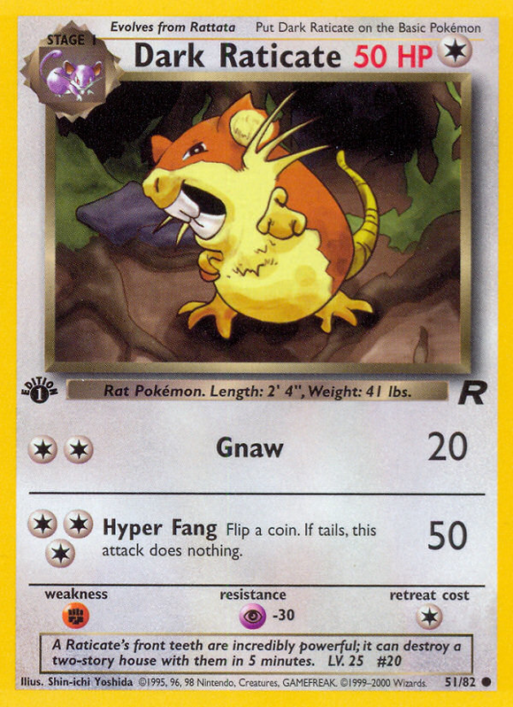 Raticate oscuro (51/82) [Equipo Rocket 1.ª edición] 