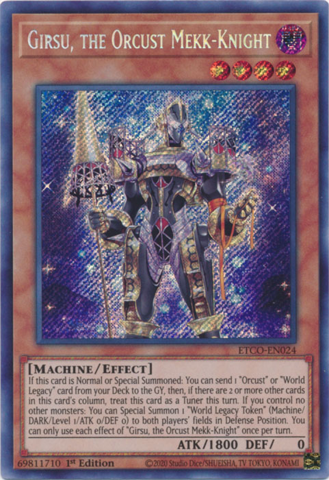 Girsu, el Caballero Mekk Orcust [ETCO-EN024] Secreto Raro 