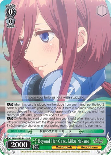 Más allá de su mirada, Miku Nakano (5HY/W83-E030 RR) [Las quintillizas por excelencia] 