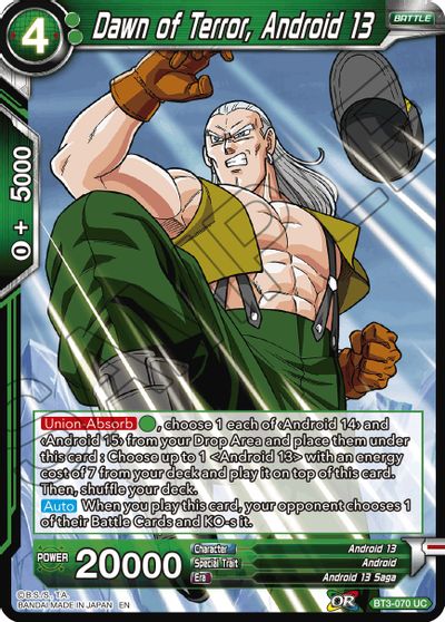El amanecer del terror, Androide 13 (reimpresión) (BT3-070) [Refuerzo de evolución de batalla] 