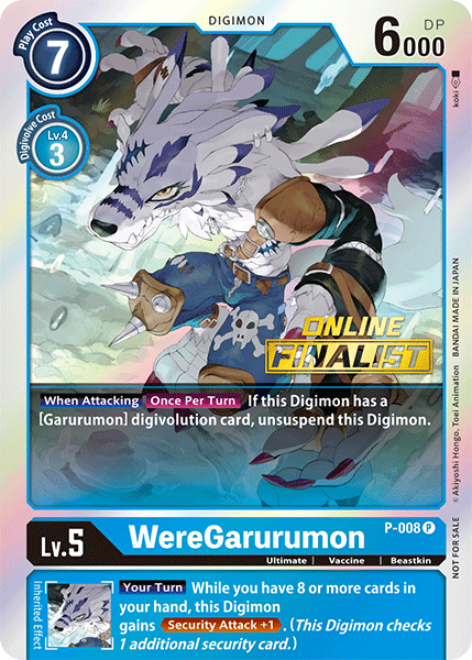 WereGarurumon [P-008] (Regional en línea - Finalista) [Tarjetas promocionales] 