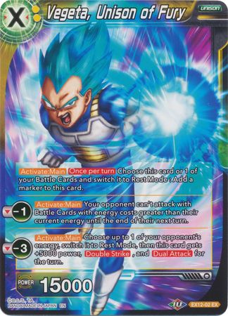 Vegeta, Unison of Fury (EX12-02) [Universo 11 Unison] 