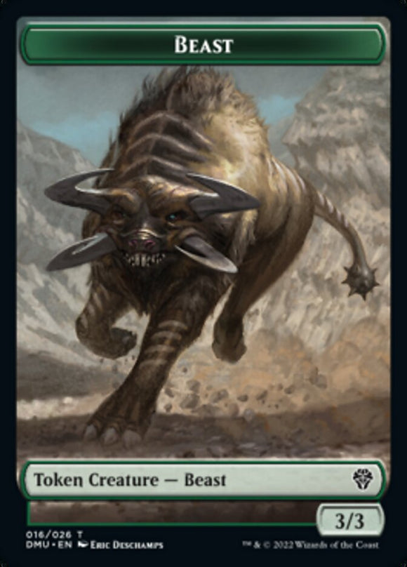 Ficha de dos caras de Soldado // Bestia [Dominaria United Tokens] 