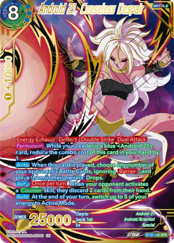 Androide 21, Desesperación incesante (SPR) (BT20-143) [Poder absorbido] 