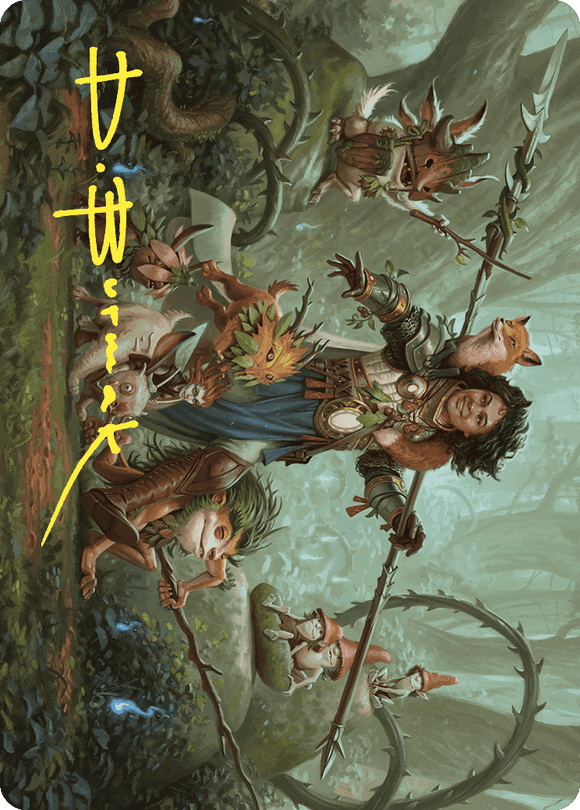 Tarjeta de arte de Ellivere de la Corte Salvaje (firma estampada en dorado) [Serie de arte Wilds of Eldraine] 