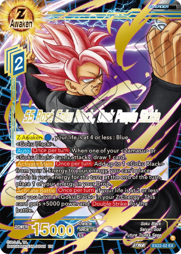 Goku SS Rose Black, Dark Purple Sickle (estampado dorado) (EX22-02) [Ultimate Deck 2023] 