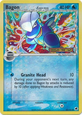Bagon (43/101) (Especie Delta) (Estampado) [EX: Dragon Frontiers] 