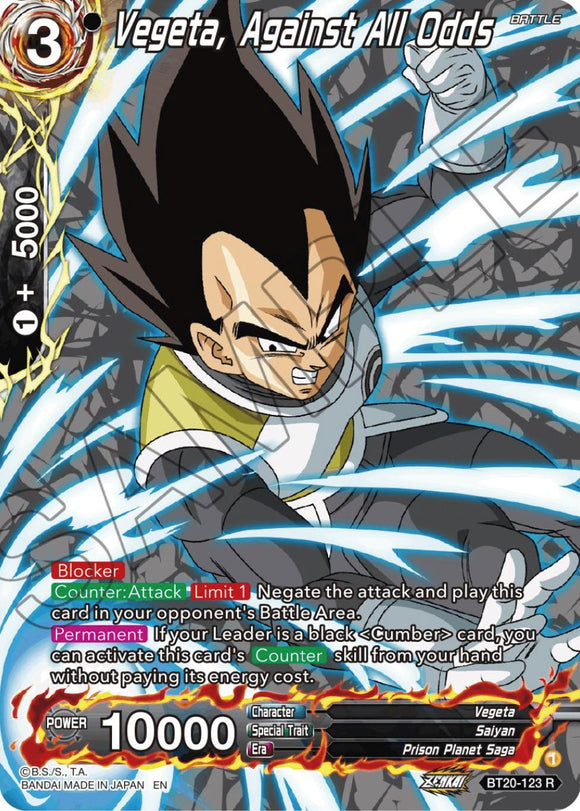 Vegeta, contra todo pronóstico (Lámina plateada) (BT20-123) [Poder absorbido] 
