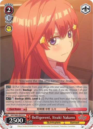 Beligerante, Itsuki Nakano (5HY/W83-E073 R) [Las quintillizas por excelencia] 