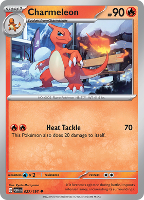 Charmeleon (027/197) [Scarlet &amp; Violet: Llamas de obsidiana] 