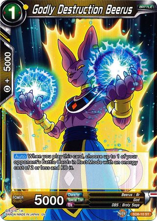 Godly Destruction Beerus (Mazo inicial: Broly en ascenso) (SD8-10) [Destroyer Kings] 
