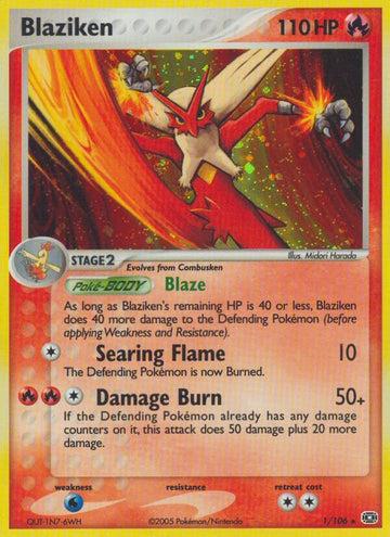 Blaziken (1/106) (Exclusivo del mazo temático) [EX: Esmeralda] 