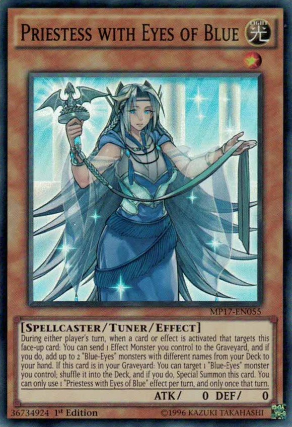 Sacerdotisa con ojos azules [MP17-EN055] Súper rara 