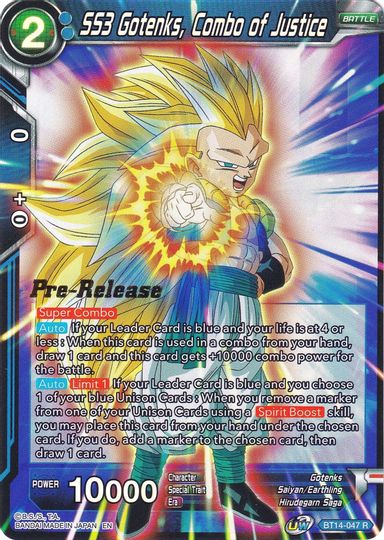 SS3 Gotenks, Combo de la Justicia (BT14-047) [Promociones de prelanzamiento de Cross Spirits] 