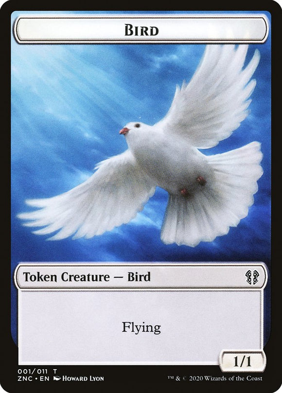 Ficha de dos caras de pájaro y aliado de Kor [Fichas de comandante de Zendikar Rising] 