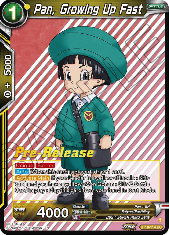 Pan, creciendo rápido (BT18-114) [Promociones de prelanzamiento de Dawn of the Z-Legends] 