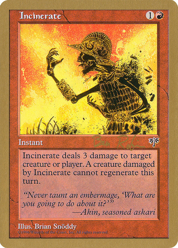 Incinerar (Ben Rubin) [Campeonato Mundial de Barajas 1998] 