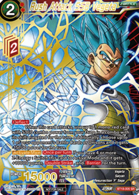 Rush Attack SSB Vegeta (Top 8 de la Copa Zenkai 2022) (BT18-005) [Tarjetas de promoción del torneo] 
