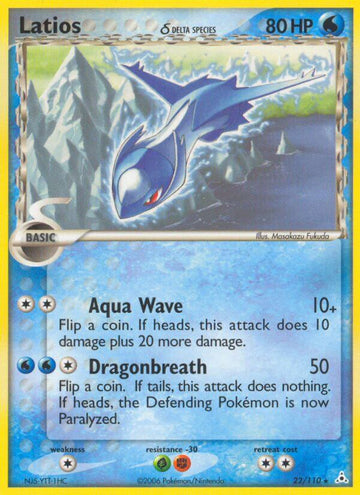 Latios (22/110) (Especie Delta) (Exclusivas del mazo temático) [P. Ej.: Fantasmas de Holón] 