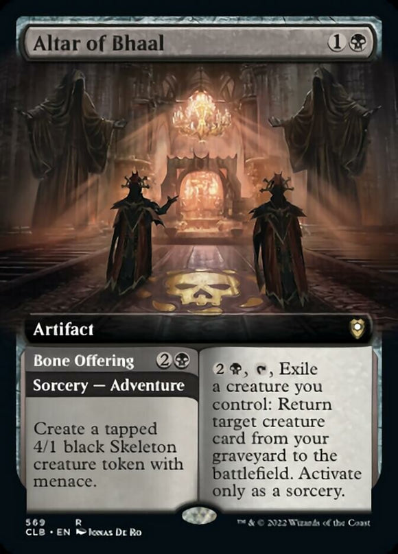 Altar de Bhaal // Ofrenda de huesos (ilustración ampliada) [Commander Legends: Battle for Baldur's Gate] 