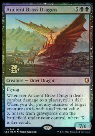 Dragón de bronce antiguo [Promociones de prelanzamiento de Commander Legends: Battle for Baldur's Gate] 