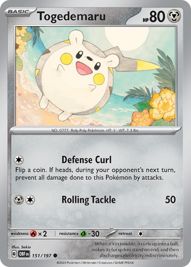 Togedemaru (151/197) [Scarlet &amp; Violet: Llamas de obsidiana] 