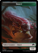 Insect (0043) (Ripple Foil) // Zombie Double-Sided Token [Modern Horizons 3 Tokens]-1