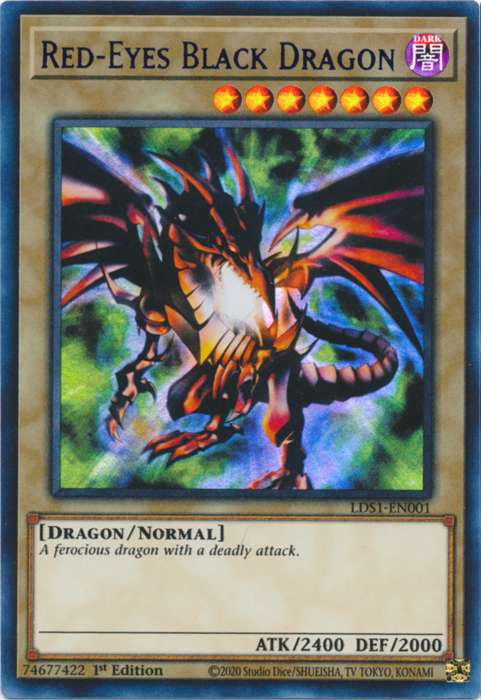 Dragón negro de ojos rojos (azul) [LDS1-EN001] Ultra raro 